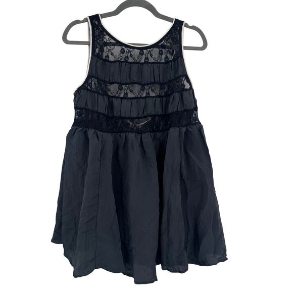 Free People Intimately Women's Medium Black Current Obsession Mini Sleep Dress - Picture 2 of 11